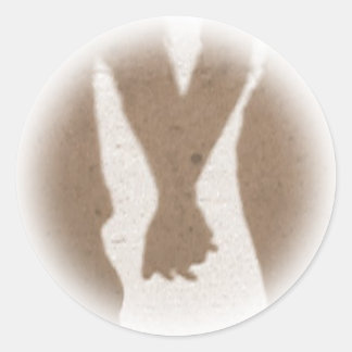 Pegatina Redonda Manos de sujeción