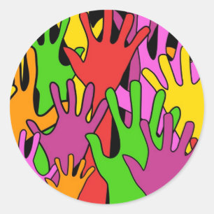 Pegatina Redonda Manos ondulantes