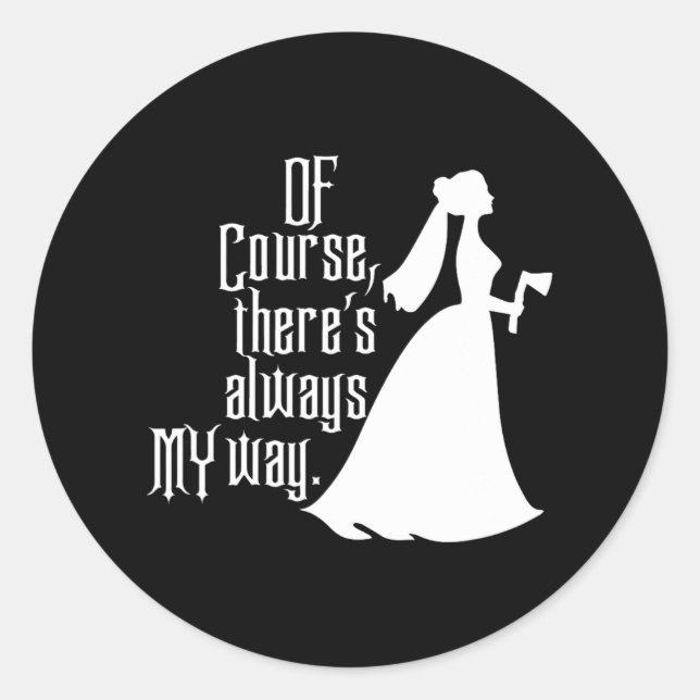 Pegatina Redonda Mansión embrujada  (Anverso)