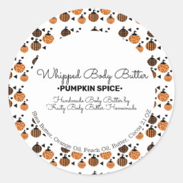 Pegatina Redonda Manteca Corporal de Calabaza Envase y Marca para B