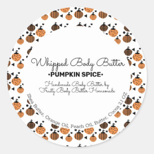 Pegatina Redonda Manteca Corporal de Calabaza Envase y Marca para B