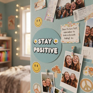 Pegatina Redonda Mantén Positivo