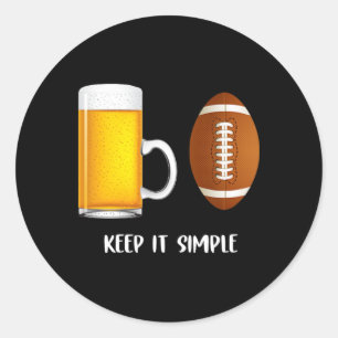 Pegatina Redonda Mantén Simple Cerveza Fútbol Universitario Diverti