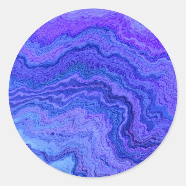 Pegatina Redonda mantener el azul tranquilo (Anverso)