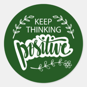 Pegatina Redonda Mantener el pensamiento positivo