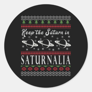Pegatina Redonda Mantener El Saturno En Saturnalia