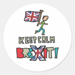 Pegatina Redonda Mantener la calma Brexit