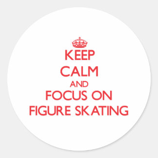 Pegatina Redonda Mantener la calma y concentrarse en el patinaje ar