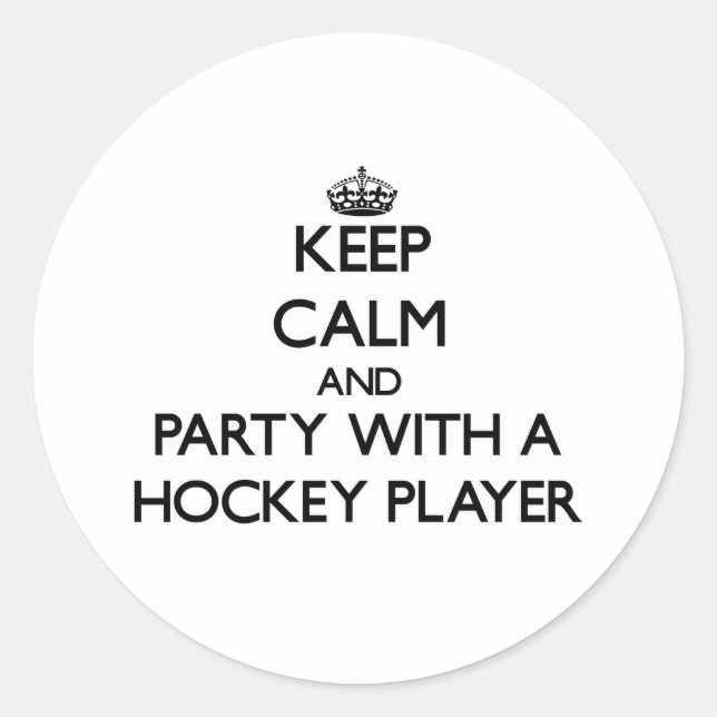 Pegatina Redonda Mantener la calma y el Fiesta con un jugador de ho (Anverso)