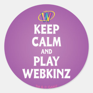 Pegatina Redonda Mantener La Calma Y Jugar Webkinz