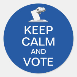 Pegatina Redonda Mantener la calma y votar 2026