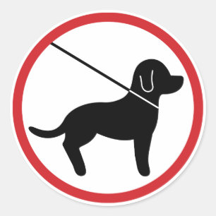 Pegatina Redonda Mantener Mascotas con Correa