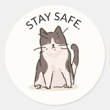 MANTENER PEGATINAS SEGUROS CON GATO DIVERTIDO