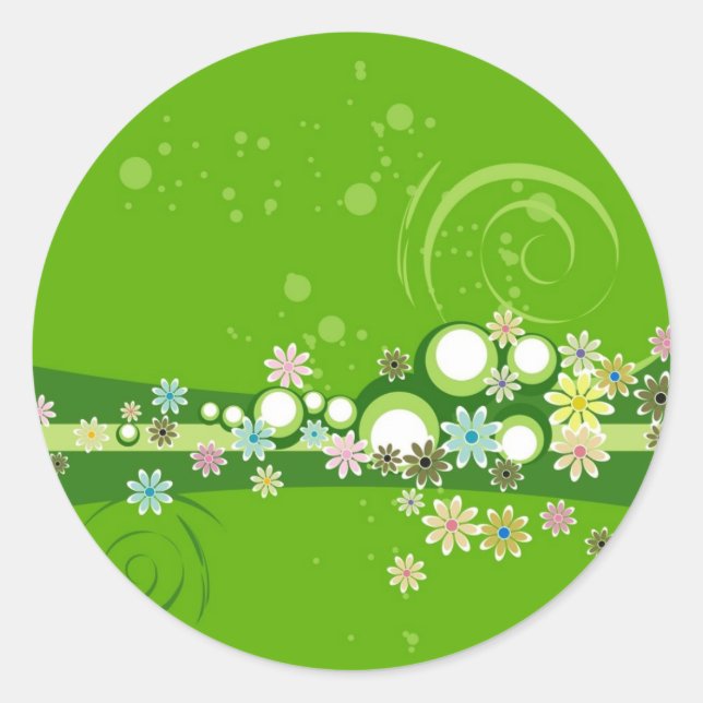 Pegatina Redonda Mantenerla verde (Anverso)