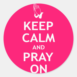 Pegatina Redonda Mantenga la calma y presione