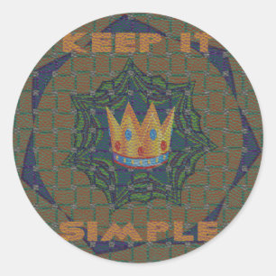 Pegatina Redonda Manténgalo Simple: El diseño del patrón de clarida