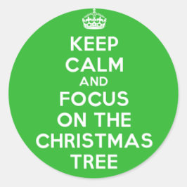 Pegatina Redonda Mantengan la calma y concéntrate en el árbol de Na