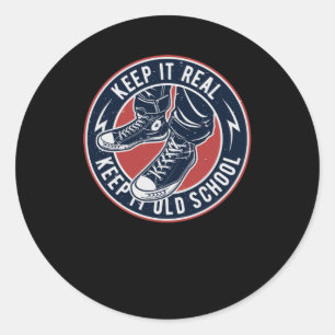 Pegatina Redonda Manténganlo en la vieja escuela