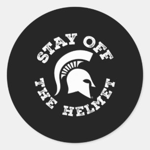 Pegatina Redonda Mantente Fuera Del Casco - Michigan State Spartans