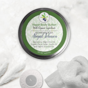 Pegatina Redonda Mantequilla corporal de aceite de oliva puro caser