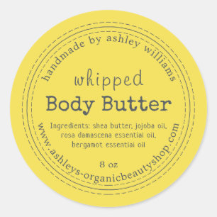 Pegatina Redonda Mantequilla corporal hecha a mano Butter Organic B