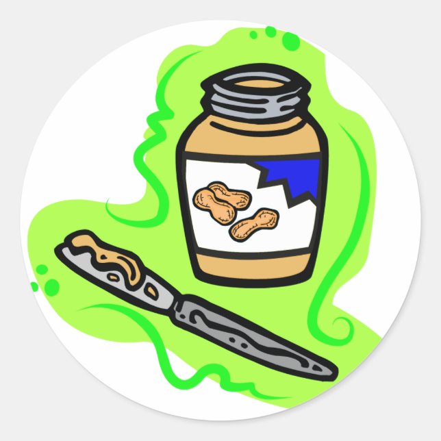 Pegatina Redonda Mantequilla de cacahuete (Anverso)