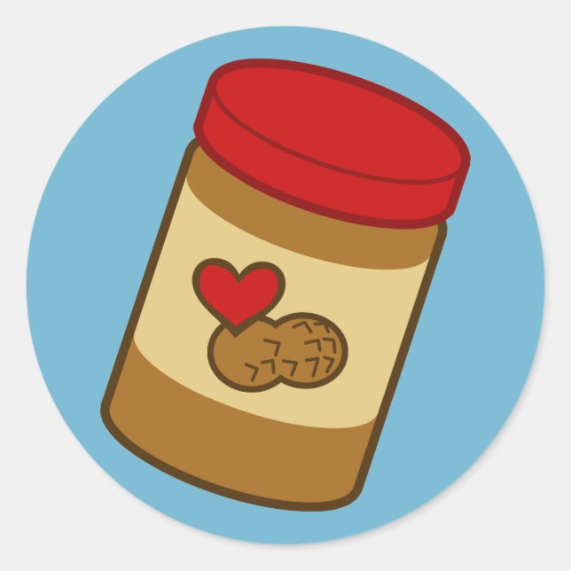 Pegatina Redonda Mantequilla de cacahuete (Anverso)