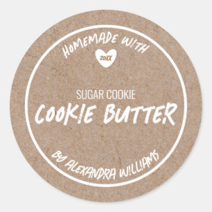 Pegatina Redonda Mantequilla de cocina casera