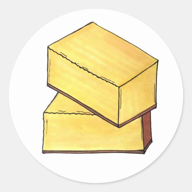 Pegatina Redonda Mantequilla Mochi Hawaii HI postre de comida hawai (Anverso)