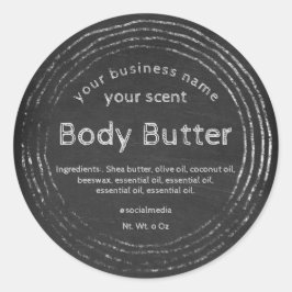 Pegatina Redonda Mantequilla rústica para el cuerpo