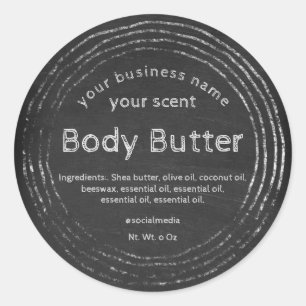Pegatina Redonda Mantequilla rústica para el cuerpo
