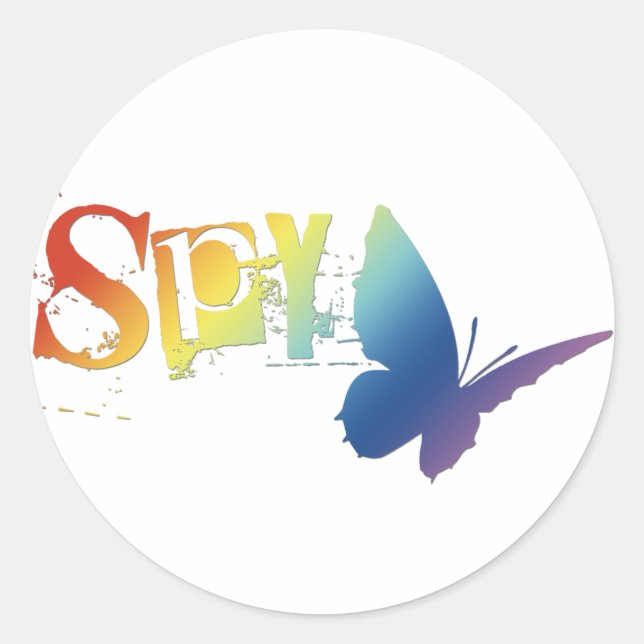 Pegatina Redonda mantequillaSPY. (Anverso)