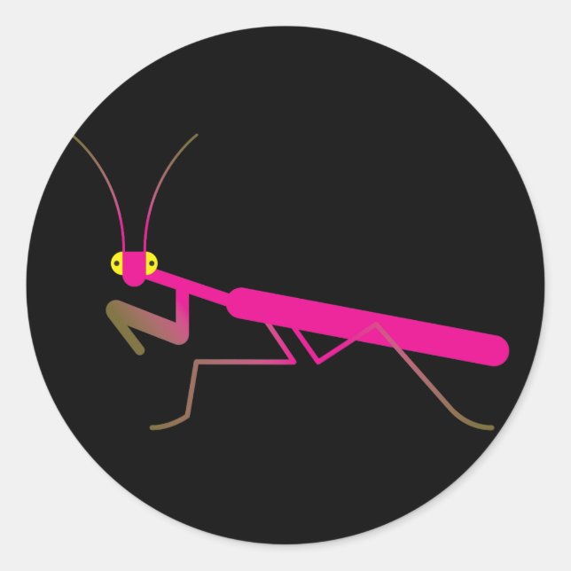 Pegatina Redonda Mantis rezando (Anverso)