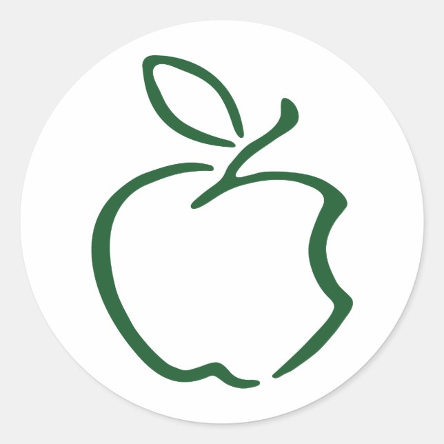 Pegatina Redonda manzana (Anverso)