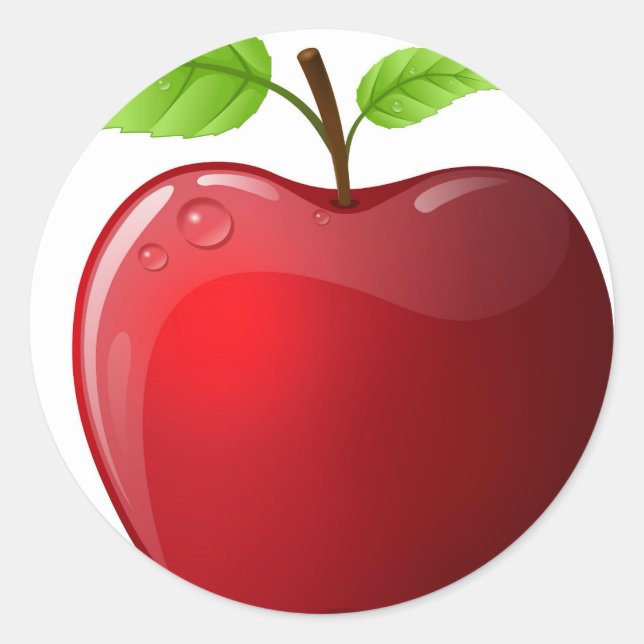 Pegatina Redonda manzana (Anverso)