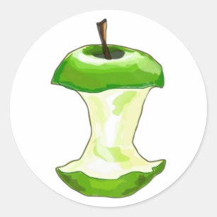Pegatina Redonda Manzana carcasa de manzana Apfelbutzen core apple