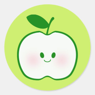 Pegatina Redonda Manzana corta