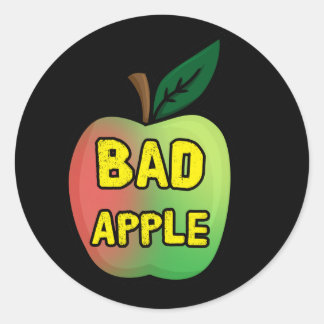 Pegatina Redonda Manzana mala
