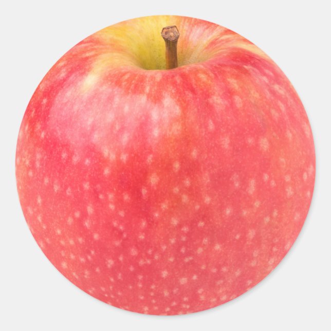 Pegatina Redonda manzana roja (Anverso)