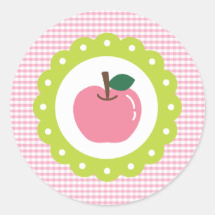 Pegatina Redonda Manzana rosada