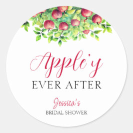 Pegatina Redonda Manzana Siempre Después de la Boda de Manzanas