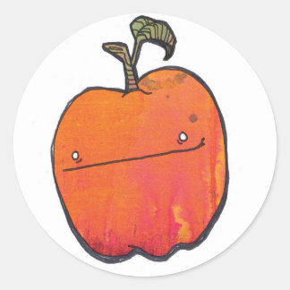 Pegatina Redonda manzana sonriente