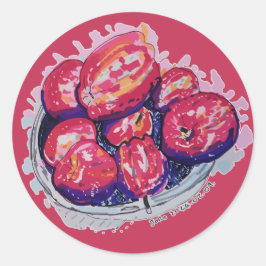 Pegatina Redonda Manzanas Abstractas