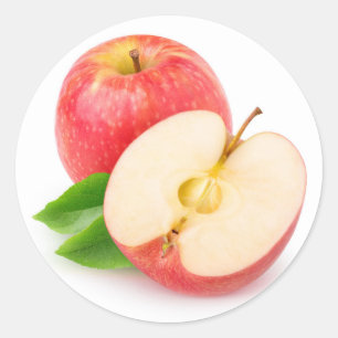 Pegatina Redonda manzanas rojas