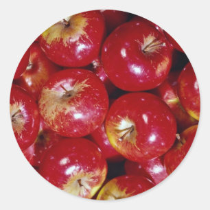 Pegatina Redonda manzanas rojas únicas