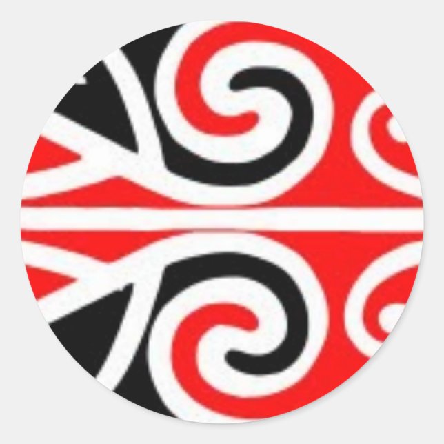 Pegatina Redonda maori diseña arte tribal para ti (Anverso)