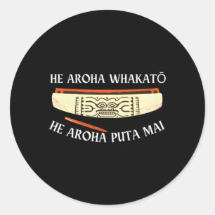 Pegatina Redonda Maori Hei Tiki Tribal Tatto Nueva Zelanda Polinesi