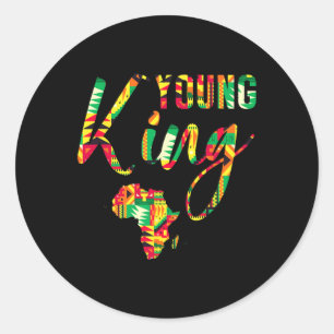 Pegatina Redonda Mapa africano de jóvenes kentes poco masculinos