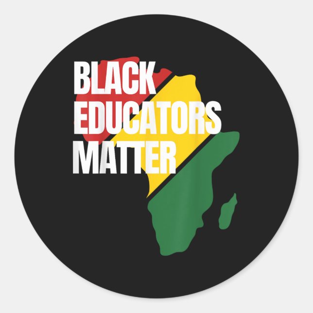 Pegatina Redonda Mapa africano de profesores de historia negra (Anverso)