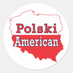 Pegatina Redonda Mapa americano de Polski